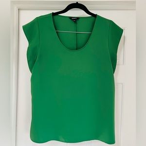 Sleeveless with Ruffles! Kelly Green Blouse